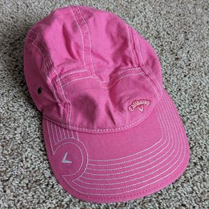 New Era Callaway Cotton Blend Pink Contrast Stitching Velcro Back Hat